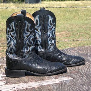 Justin Full Quill Ostrich Mens Boots 9D
